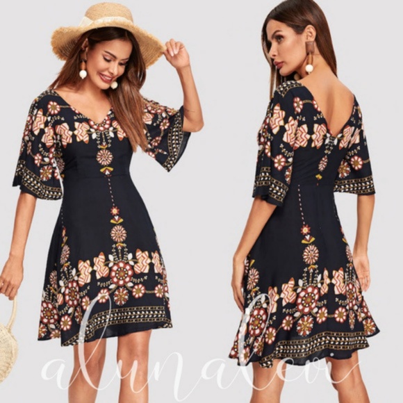 Short Floral Print Maxi - Picture 2 of 2